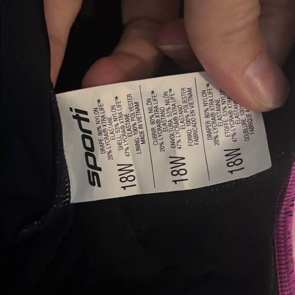 Sporti Pink and Red Colorblock Swimsuit - Picture 3 of 5